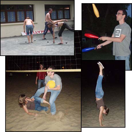 Activités au camping de Labenne: volley, pétanque, jonglage, gym